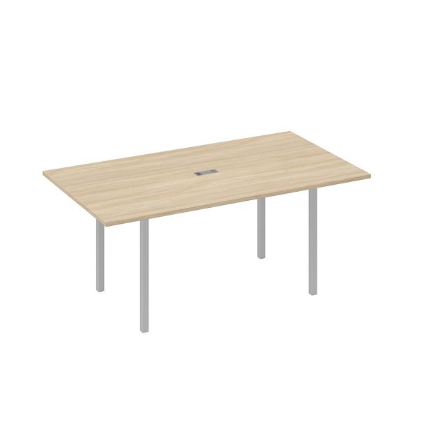 Стол 180 прямой для переговоров каркас DUE A4 А4 Б2 122 БП дуб скандинавский / металлокаркас серый - Вид 1