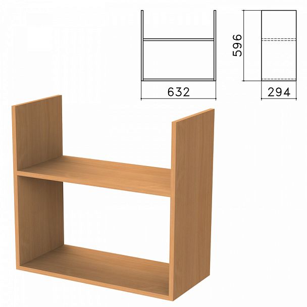 Полка навесная настенная "Бюджет", 632х294х596 мм, груша ароза, 402668-336 - Вид 1