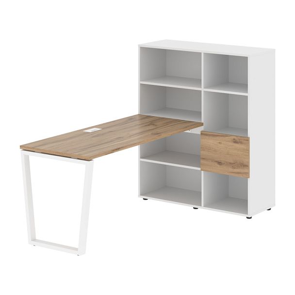 Стол-стеллаж EVRST 1115 Дуб Денвер светлый/Белый/Белый 1990х1120х1355 EDIS - Вид 1