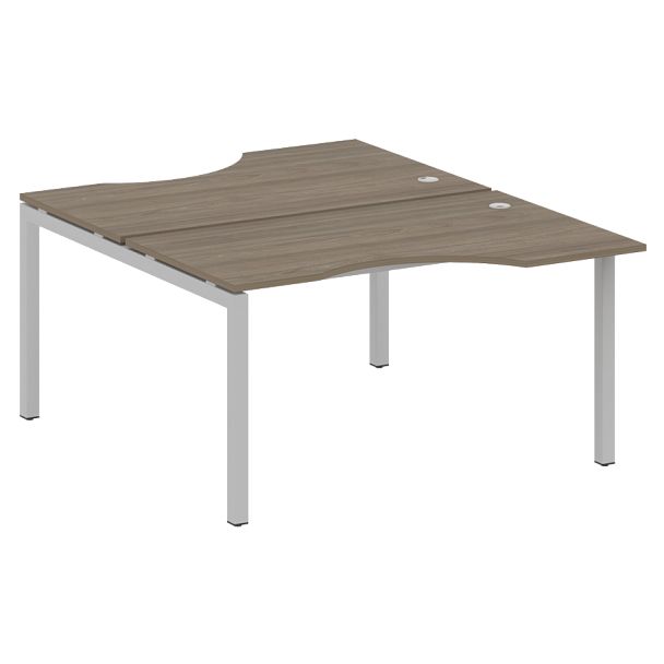 Metal System Quattro Р. ст. криволинейная на П-образном м/к 50БП.РАС-СА-2.2 Вяз/Серый металл 1400*1835*750 - Вид 1