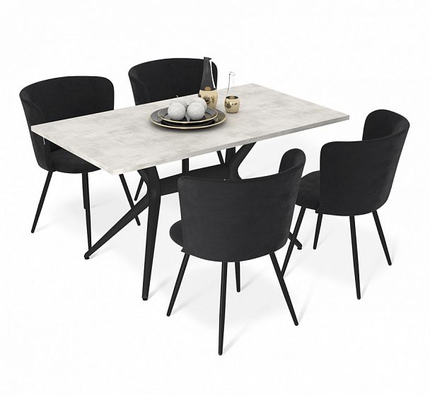 Обеденная группа Sheffilton SHT-DS242 кроскат/ночное затмение/черный муар - Вид 1