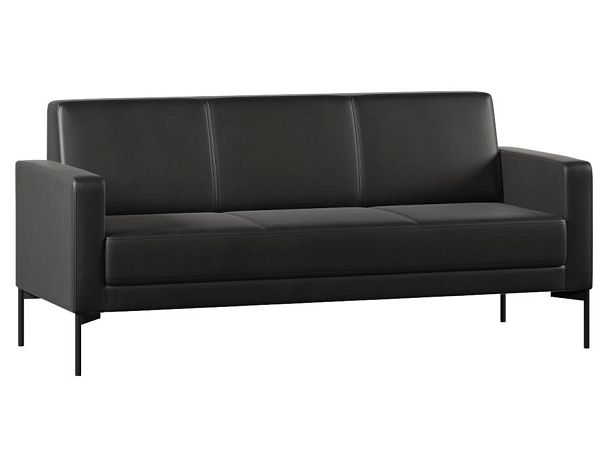 Диван Everprof Gamma трехместный Экокожа Черный - Вид 1