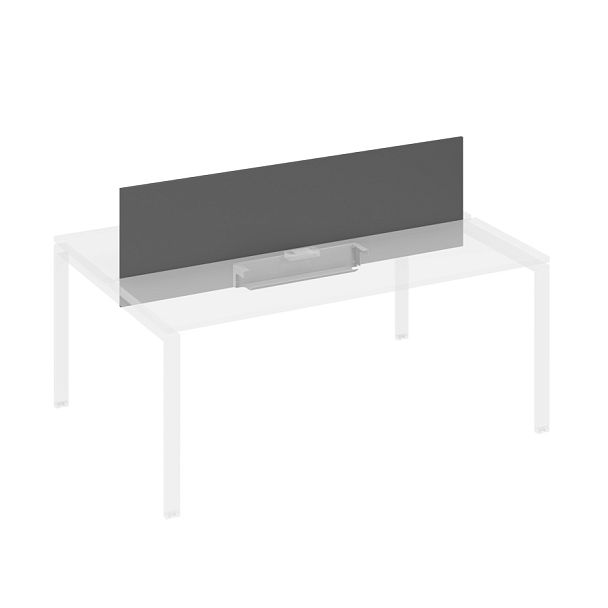 Экран настольный фронтальный для стола 180 с двумя кабель-каналами A4 А4 Б 849 БП антрацит премиум / металлокаркас антрацит - Вид 1