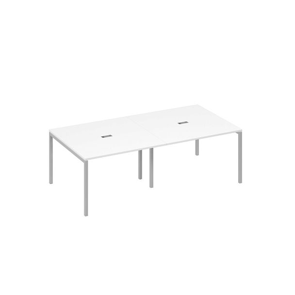 Стол переговорный 240 на каркасе DUE A4 А4 Б2 131-2 БП белый премиум / металлокаркас серый - Вид 1