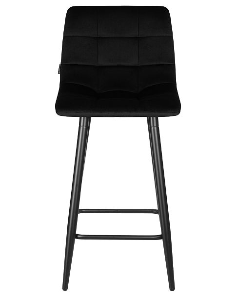 Стул полубарный DOBRIN OLIVIA (черные матовые ножки, черный велюр (108-77)) - Вид 6