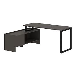 Стол с тумбой EQCT 17614 Мокко/Черный 1760х1400х750 EDIS - Фото предпросмотра