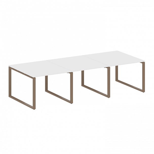 Стол для переговоров "Metal System" БО.ПРГ-3.1 белый/мокко - Вид 1