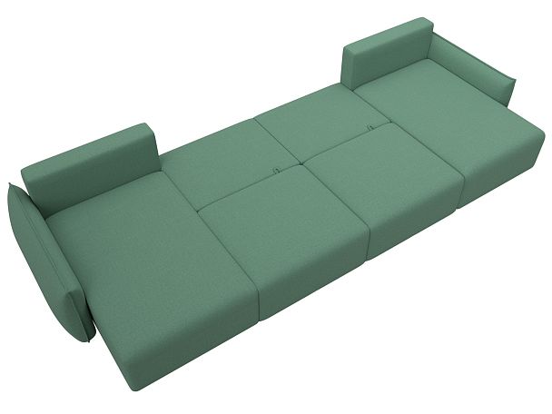 Диван П-образный Лига-051 НПБ Лонг Рогожка зеленый - Вид 9