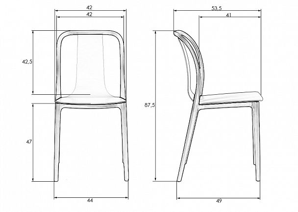 Стул обеденный DOBRIN ADAM (черный/белый) - Вид 9