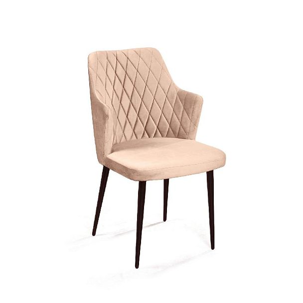 Стул с подлокотниками Hunt ромб, бархат бежевый 5 / чёрный конус - Вид 8