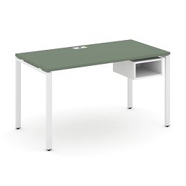 Concept Стол рабочий с подвесной тумбой с 1 открытой нишей CN.SP-101 Кобо/Белый Бриллиант/Металл Белый 980*720*750 - Фото предпросмотра