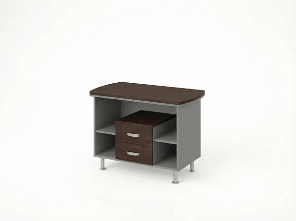 BRL RB074-120x60 Тумба сервисная на цокольных опорах 1200х600х760 Венге/Серый вулканический - Вид 1