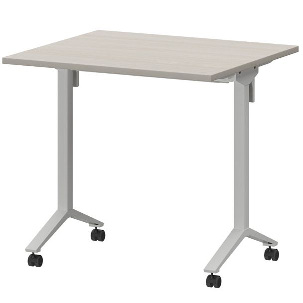Стол мобильный складной МБ22-80.70 Ясень шимо/Белый 800x700x750 Моби - Вид 1