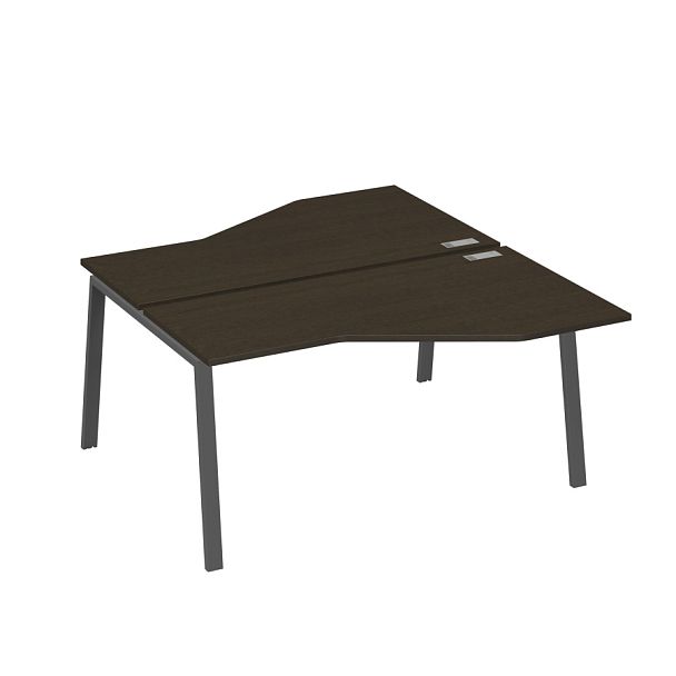 Рабочая станция каркас TRE столы (2х160) эргономичные Техно A4 А4 Б3 188  БП венге / металлокаркас антрацит - Вид 1