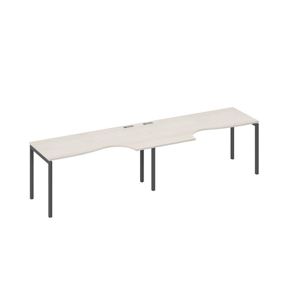 Рабочая станция столы Классика эргономичные каркас DUE (2х160) A4 А4 Б2 045-2 БП дуб / металлокаркас антрацит - Вид 1