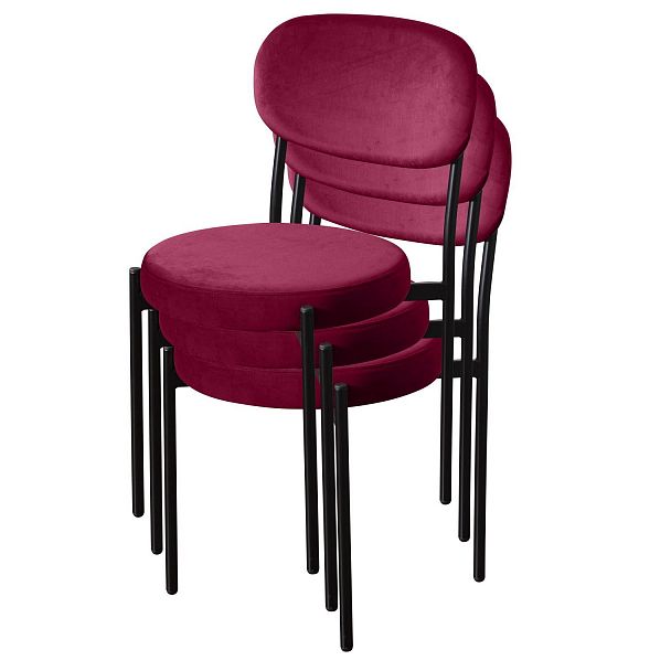 Стул Mason, бархат винно-красный 16, стопируемый - Вид 6