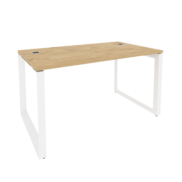 Onix Direct Стол рабочий руководителя на О-образном м/к O.MO-SRR-3.8 Тиквуд светлый/Белый металл 1380*800*750 - Вид 1