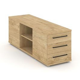 Rift Тумба опорная/приставная RF.TOPD-002 Тиквуд Светлый/Металл Черный 1432*450*523 - Фото предпросмотра