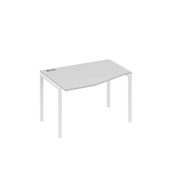 Стол эргономичный левый "Техно" на металлокаркасе DUE A4 А4 Б2 061 БП серый / металлокаркас белый - Вид 1