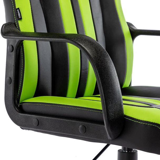Кресло компьютерное BRABIX "Stripe GM-202", экокожа, черное/зеленое, 532511 - Вид 10