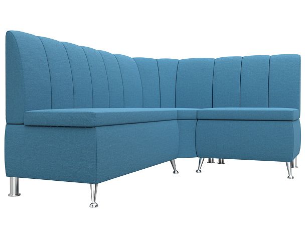 Диван кухонный угловой Кантри правый угол Рогожка голубой - Вид 3