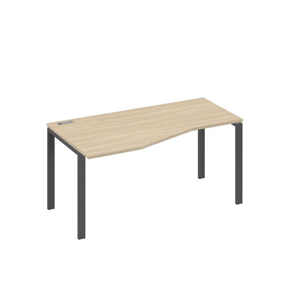 Стол эргономичный левый "Техно" на металлокаркасе UNO A4 А4 Б1 065 БП дуб скандинавский / металлокаркас антрацит - Вид 1