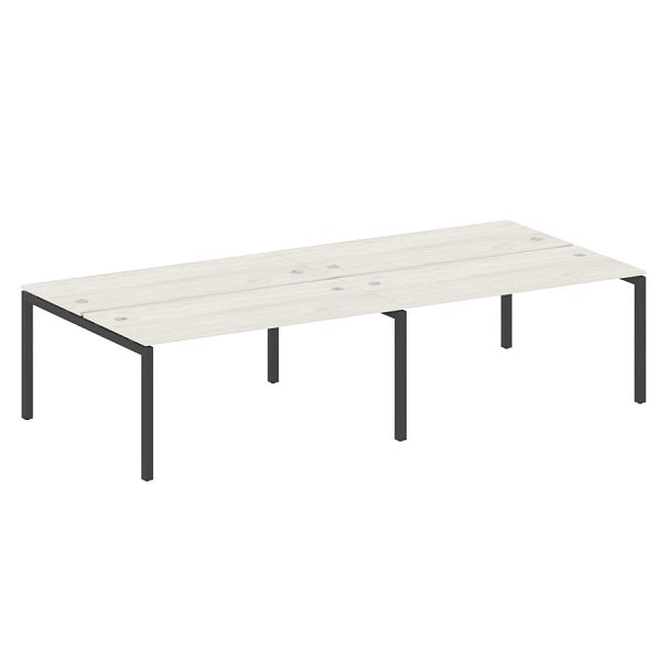 Metal System Quattro Р. ст. на 4 раб. места на П-образном м/к 50БП.СМ-4.4 Дуб наварра/Антрацит металл 3200*1475*750 - Вид 1