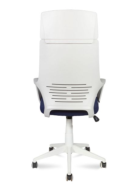Кресло офисное / IQ / белый  пластик / темно-синяя ткань - Вид 5
