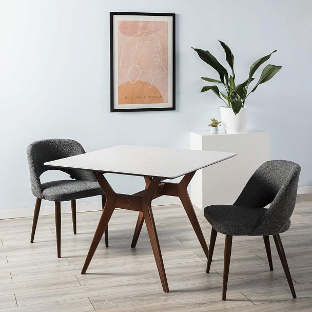 Стол Нарвик 960*960 мрамор Бьянко Темный орех - Вид 6