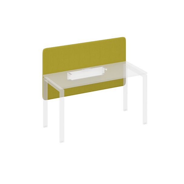 Экран настольный фронтальный тканевый для стола 140 A4 А4 Б 857 фисташковый / металлокаркас белый - Вид 1