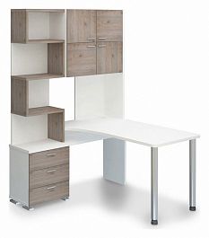 Стол компьютерный Домино нельсон СР-500М-190 Белый/Нельсон левый - Фото предпросмотра