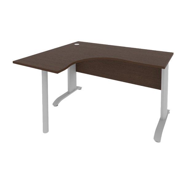 Riva Metal-L Стол криволинейный левый ПЛ.СА-3 (L) Венге/Тёмно-серый металл 1400*1200*750 - Вид 1