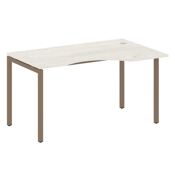 Metal System Quattro Стол криволинейный правый на П-образном м/к 40БП.СА-2 (R) Дуб наварра/Мокко металл 1400*900*750 - Вид 1