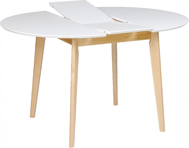 Стол деревянный круглый раскладной Норден D100 Белый/Натуральный - Вид 4