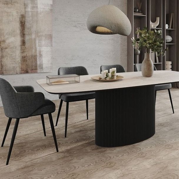 Стол Nolan 180, керамика матовая, белая / опора овал - Вид 5