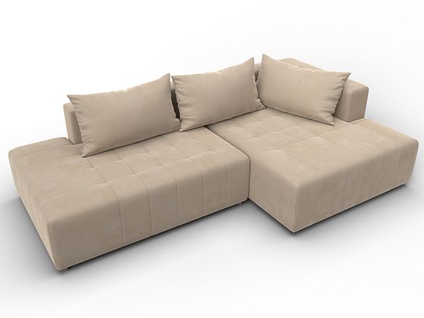 Диван угловой Лига-103 НПБ угол правый Велюр бежевый - Вид 6