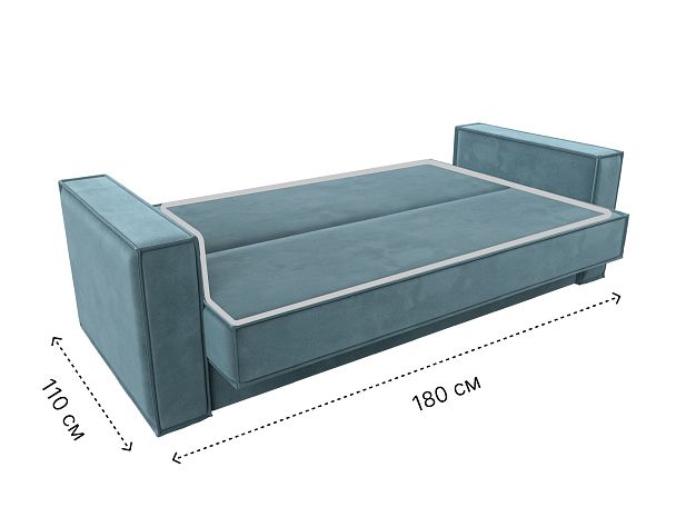 Диван-книжка Куба Велюр бирюзовый - Вид 9