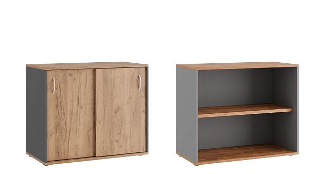 Тумба с раздвижными фасадами Tess 90x45x75 дуб крафт золотой - Вид 1