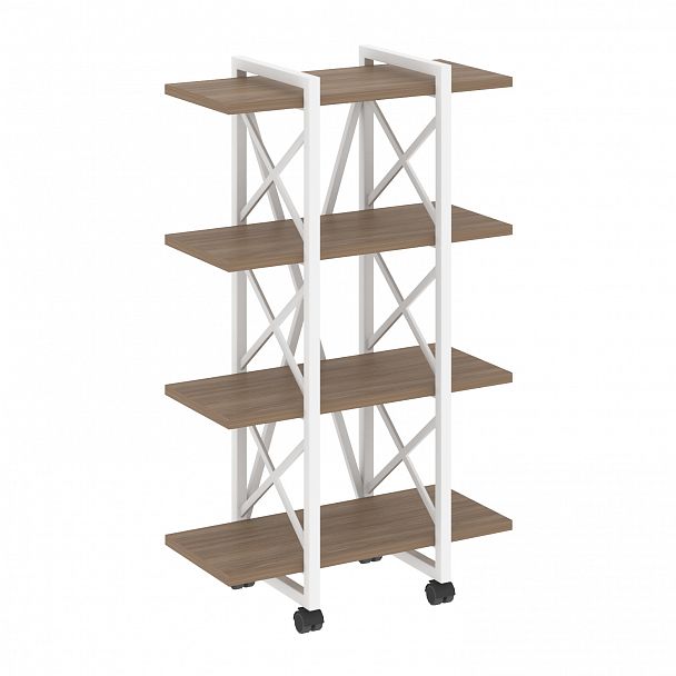 Стеллаж на колесах "Loft" VR.L-MST.K-4.4V дуб аризона/белый - Вид 1