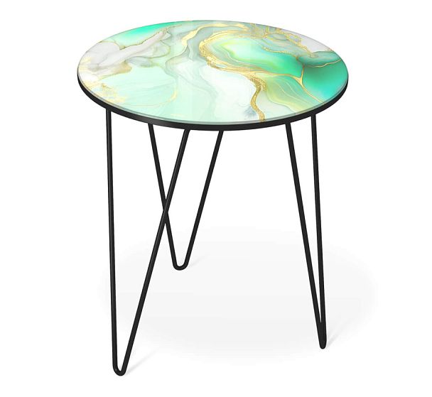 Столик журнальный Sheffilton SHT-CT27 лазурно голубой/черный муар - Вид 1