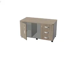 БЕРЛИН / BERLIN Сервисная тумба для копировальной техники 1100х560х740 Шорвуд/Серый - Фото предпросмотра