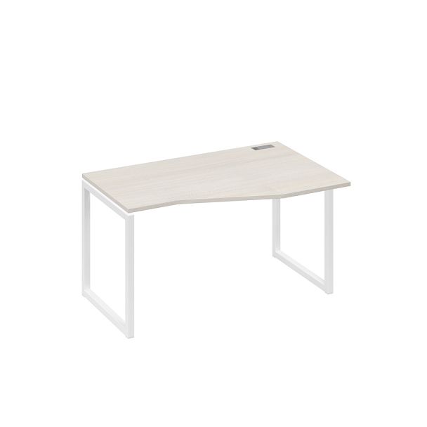Стол эргономичный правый "Техно" на металлокаркасе QUATTRO A4 А4 Б4 064 БП дуб / металлокаркас белый - Вид 1