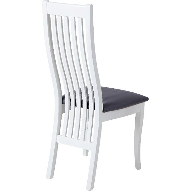 Комплект деревянных стульев с мягким сиденьем Альбен Белая эмаль/Серый велюр, 3 шт. - Вид 4