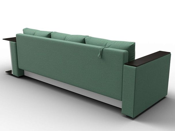 Диван прямой Атланта Лайт со столом справа Рогожка зеленый - Вид 5