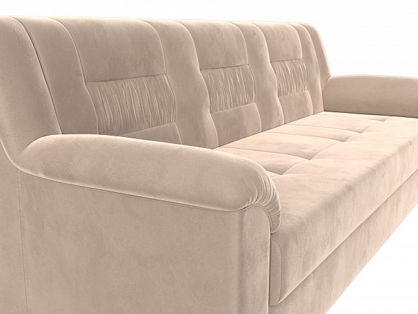 Прямой диван Карелия (полностью велюр бежевый) - Вид 4