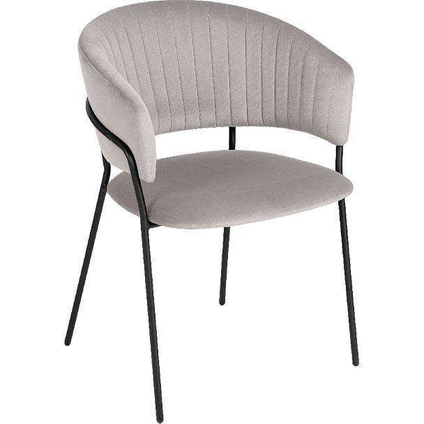 Комплект кухонных стульев Даксон светло-серый велюр/черный, 3 шт. - Вид 3