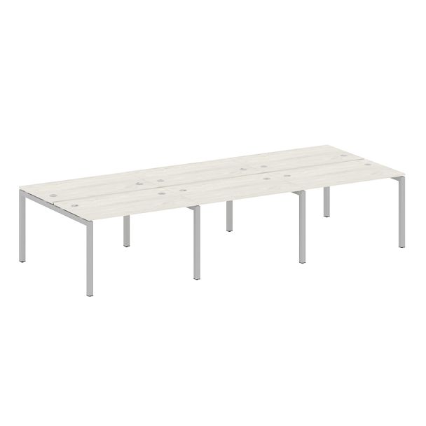 Metal System Quattro Р. ст. на 6 раб. места на П-образном м/к 50БП.СМ-6.2 Дуб наварра/Серый металл 3600*1475*750 - Вид 1