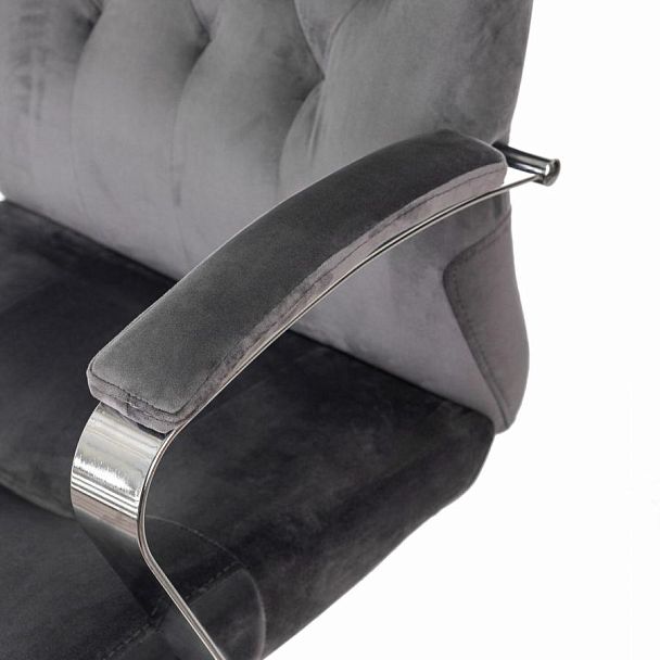 Кресло офисное T-9928SL, усиленное, НАГРУЗКА до 200 кг, хром, ткань, серое, 1985910 - Вид 7