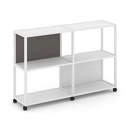 Shelf Mobile Стеллаж 3 уровня 2 секции VR.LT-STK-312.12 Белый Бриллиант/Металл Белый/W-26 2370*400*1046 - Фото предпросмотра