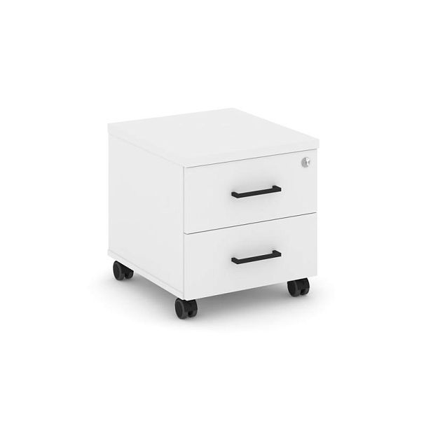 Стайл Проджект Тумба мобильная SN.TM-001 Белый/Черный Ручки 416*460*437 - Вид 1